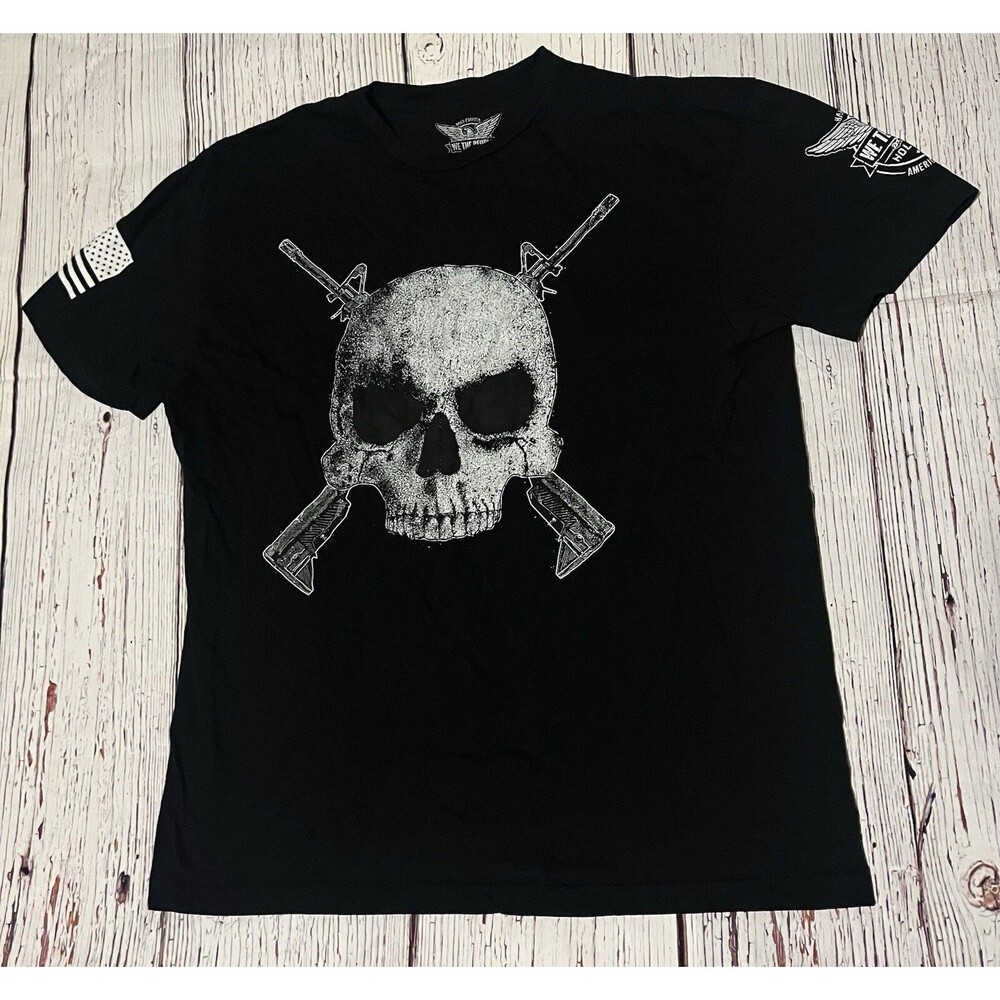 We The People Holsters Gun Skull Cross T-Shirt Made In America Black Size XL